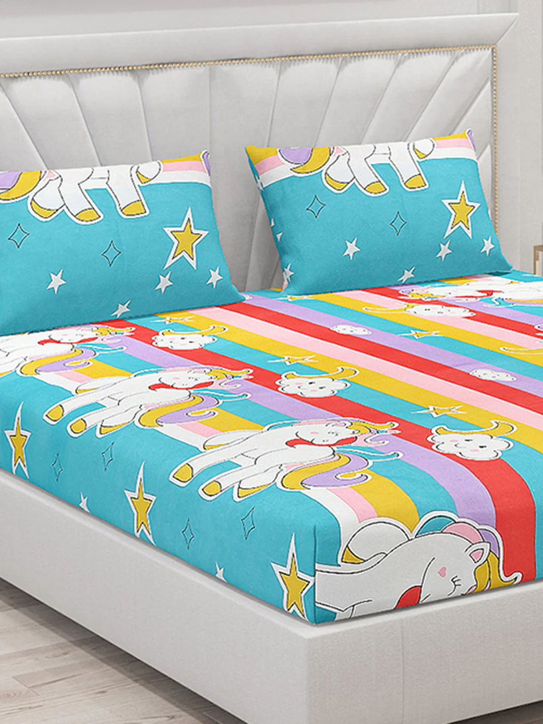 120 GSM  Polyester Double Bed Bedsheet with 2 Pillow Covers - Updated - Updated - Updated - Image 5