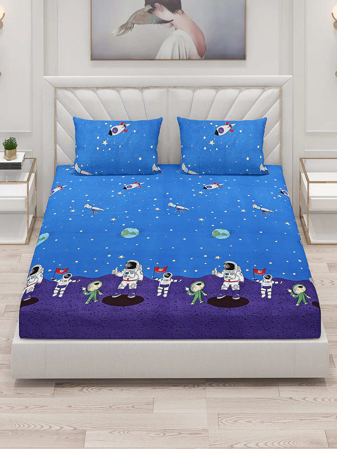 120 GSM  Polyester Double Bed Bedsheet with 2 Pillow Covers - Updated - Updated - Updated - Image 2
