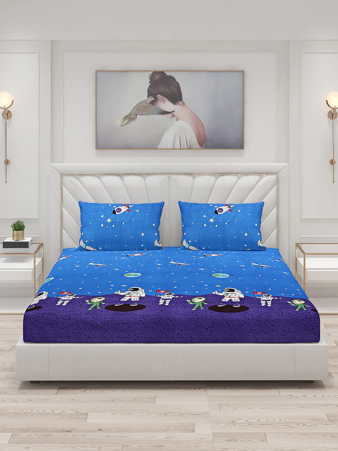 120 GSM  Polyester Double Bed Bedsheet with 2 Pillow Covers - Updated - Updated - Updated - Image 3