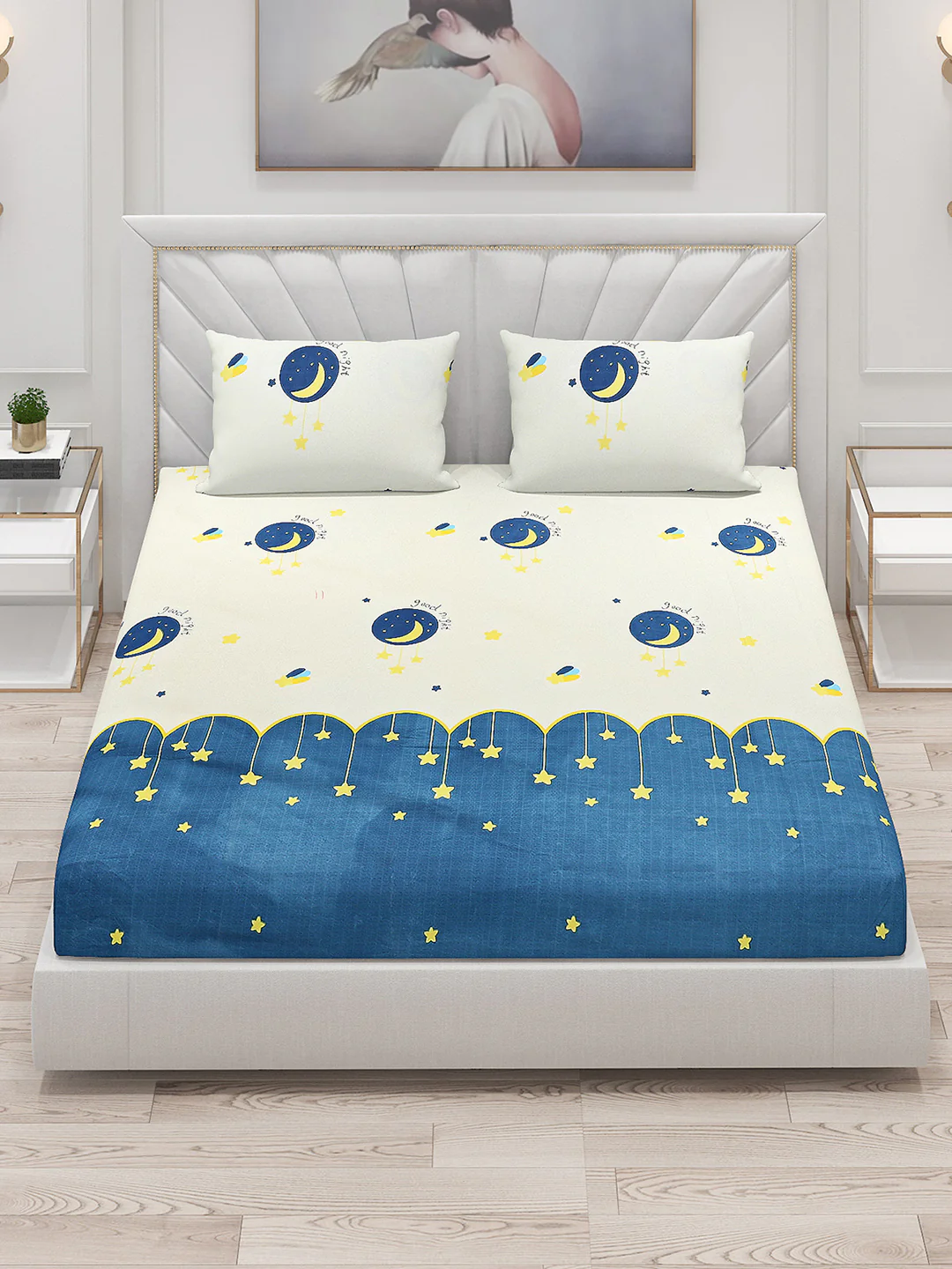 120 GSM  Polyester Double Bed Bedsheet with 2 Pillow Covers - Updated - Updated - Updated - Image 2