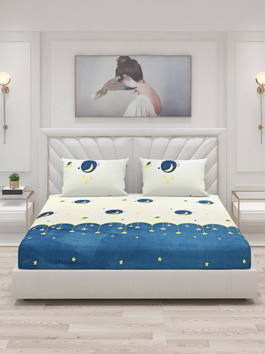 120 GSM  Polyester Double Bed Bedsheet with 2 Pillow Covers - Updated - Updated - Updated - Image 3