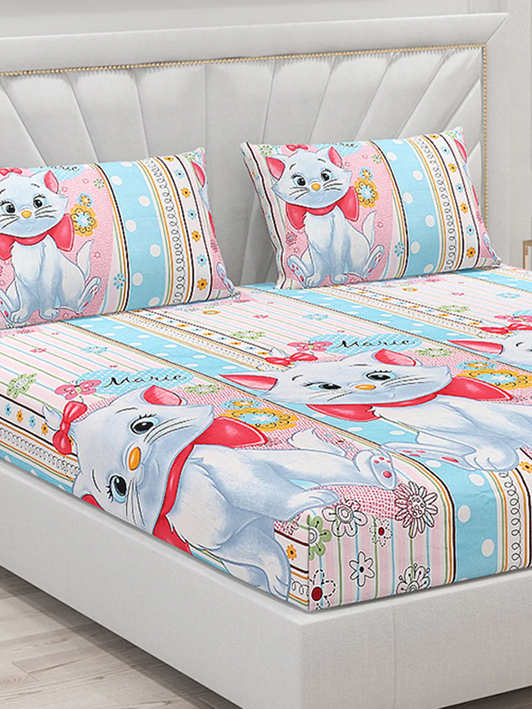 120 GSM  Polyester Double Bed Bedsheet with 2 Pillow Covers - Updated - Updated - Updated - Image 5