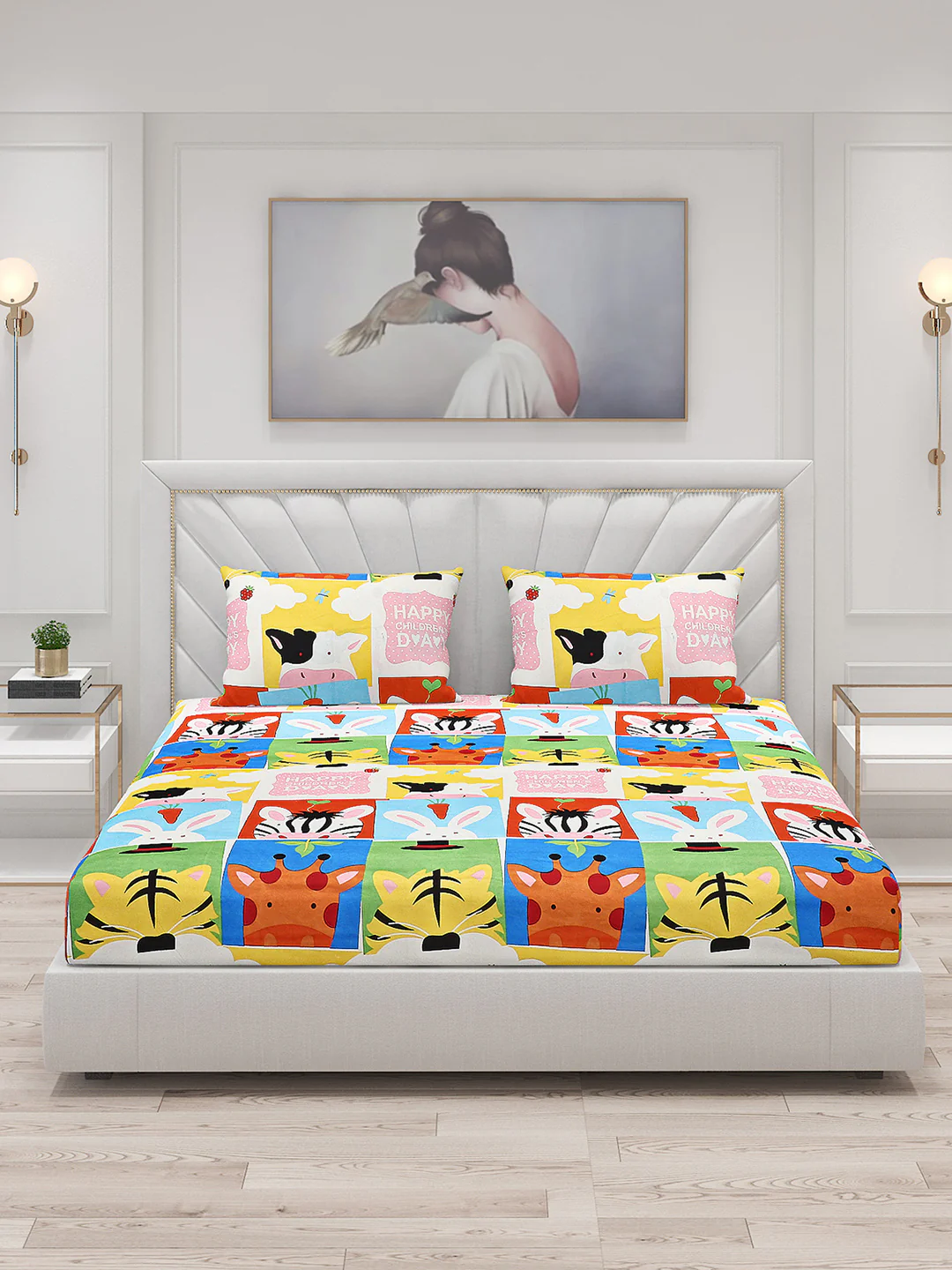 120 GSM  Polyester Double Bed Bedsheet with 2 Pillow Covers - Updated - Updated - Image 3