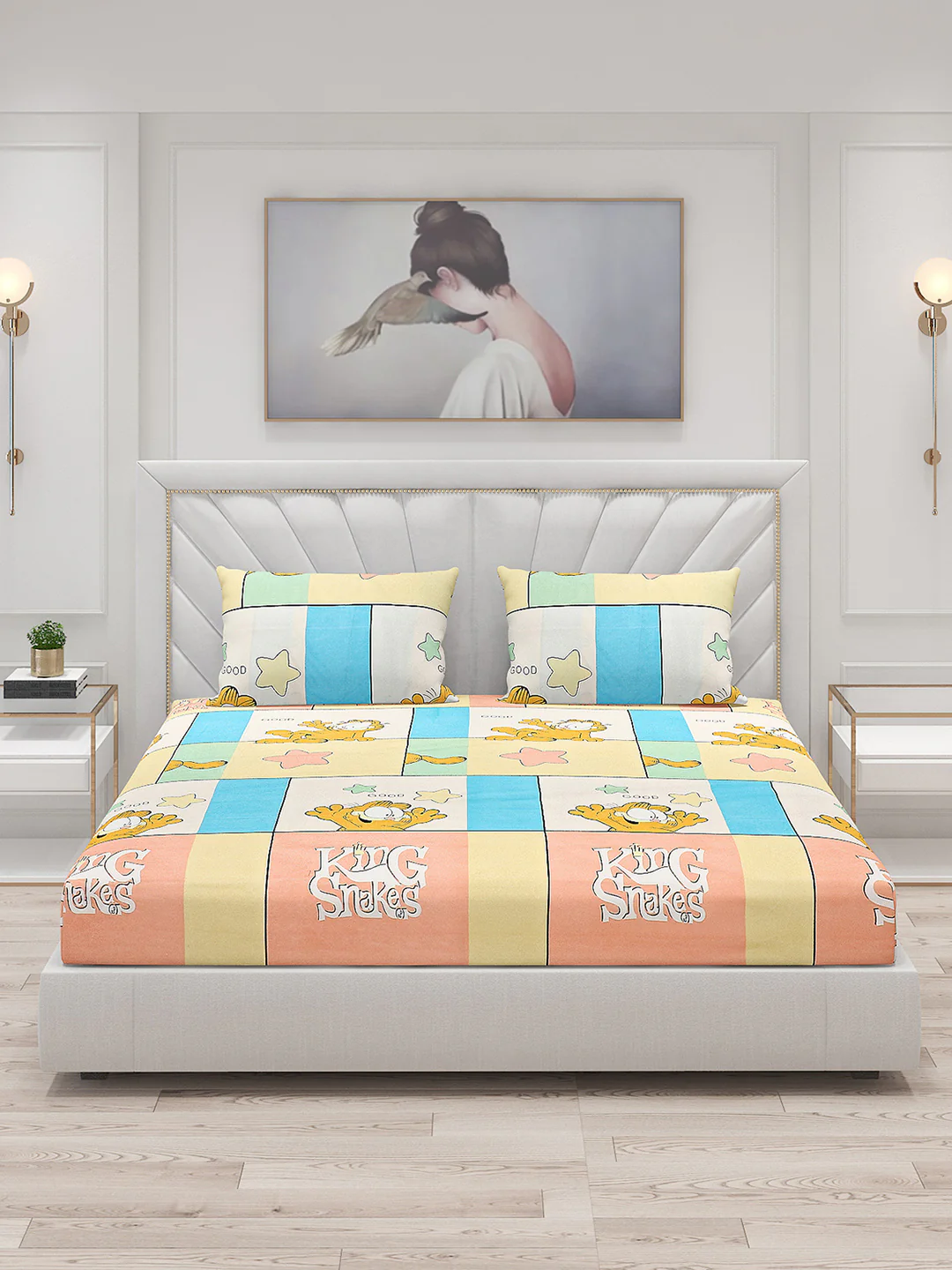 120 GSM  Polyester Double Bed Bedsheet with 2 Pillow Covers - Updated - Updated - Image 3