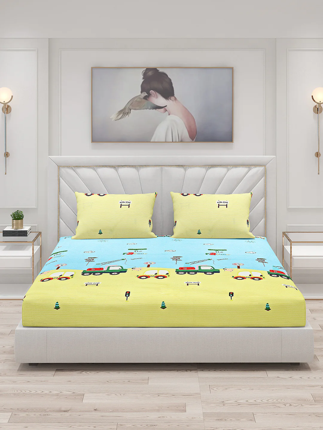 120 GSM  Polyester Double Bed Bedsheet with 2 Pillow Covers - Updated - Updated - Image 3