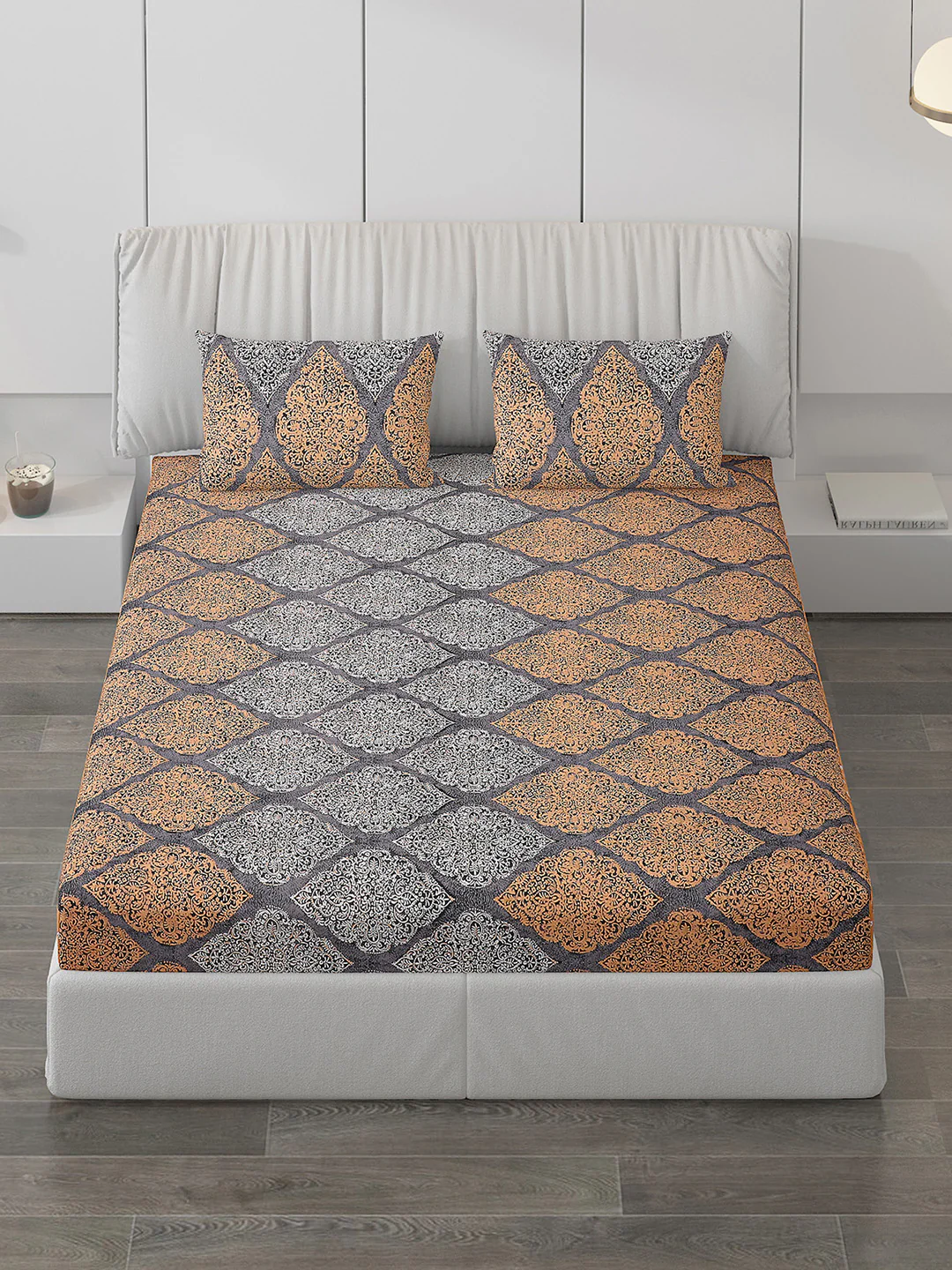 120 GSM  Polyester Double Bed Bedsheet with 2 Pillow Covers - Updated - Updated - Image 2