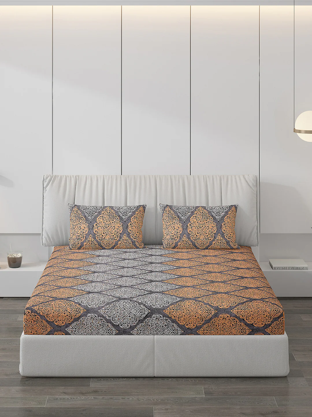120 GSM  Polyester Double Bed Bedsheet with 2 Pillow Covers - Updated - Updated - Image 3