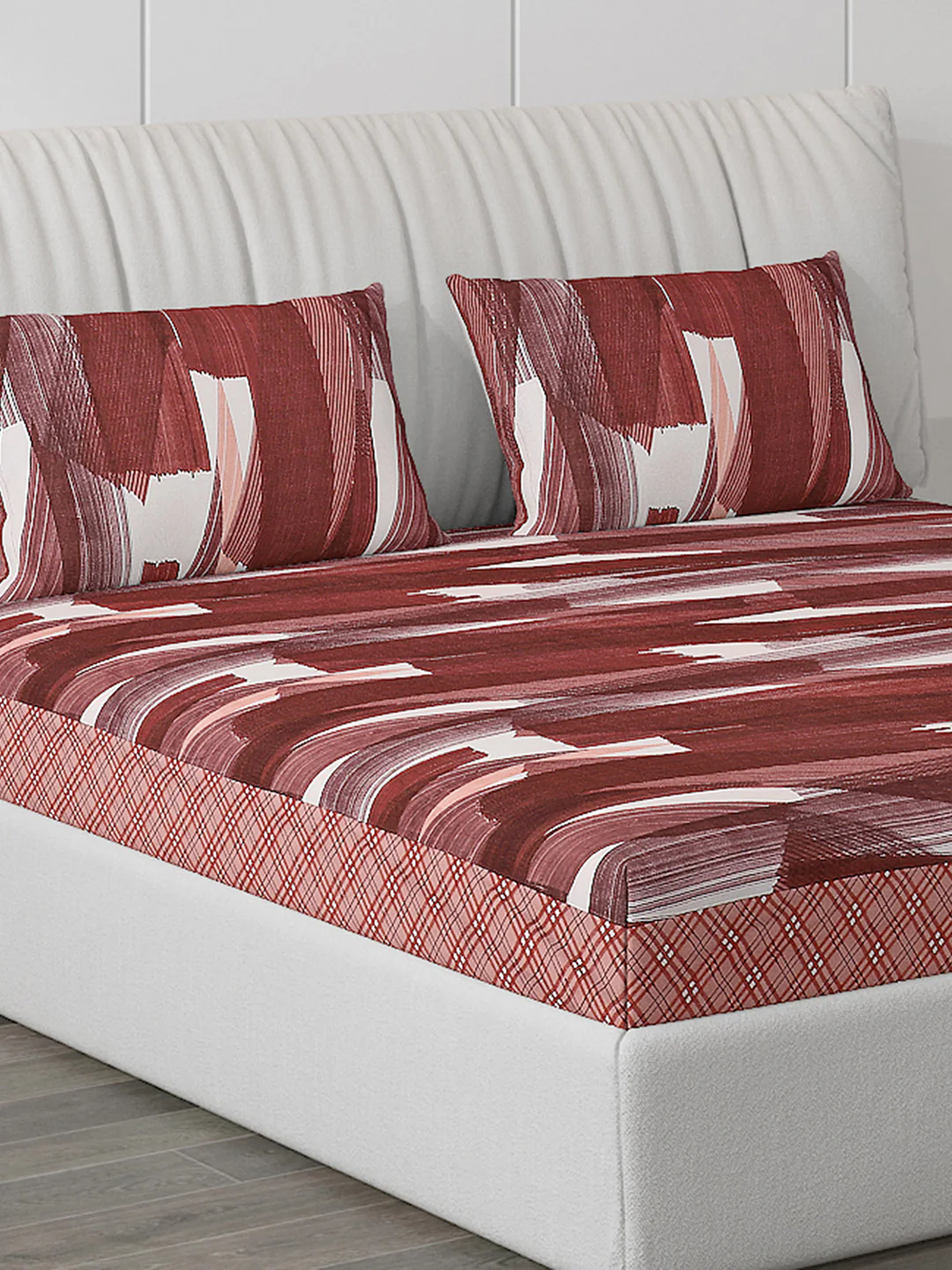 120 GSM  Polyester Double Bed Bedsheet with 2 Pillow Covers - Updated - Updated - Image 5