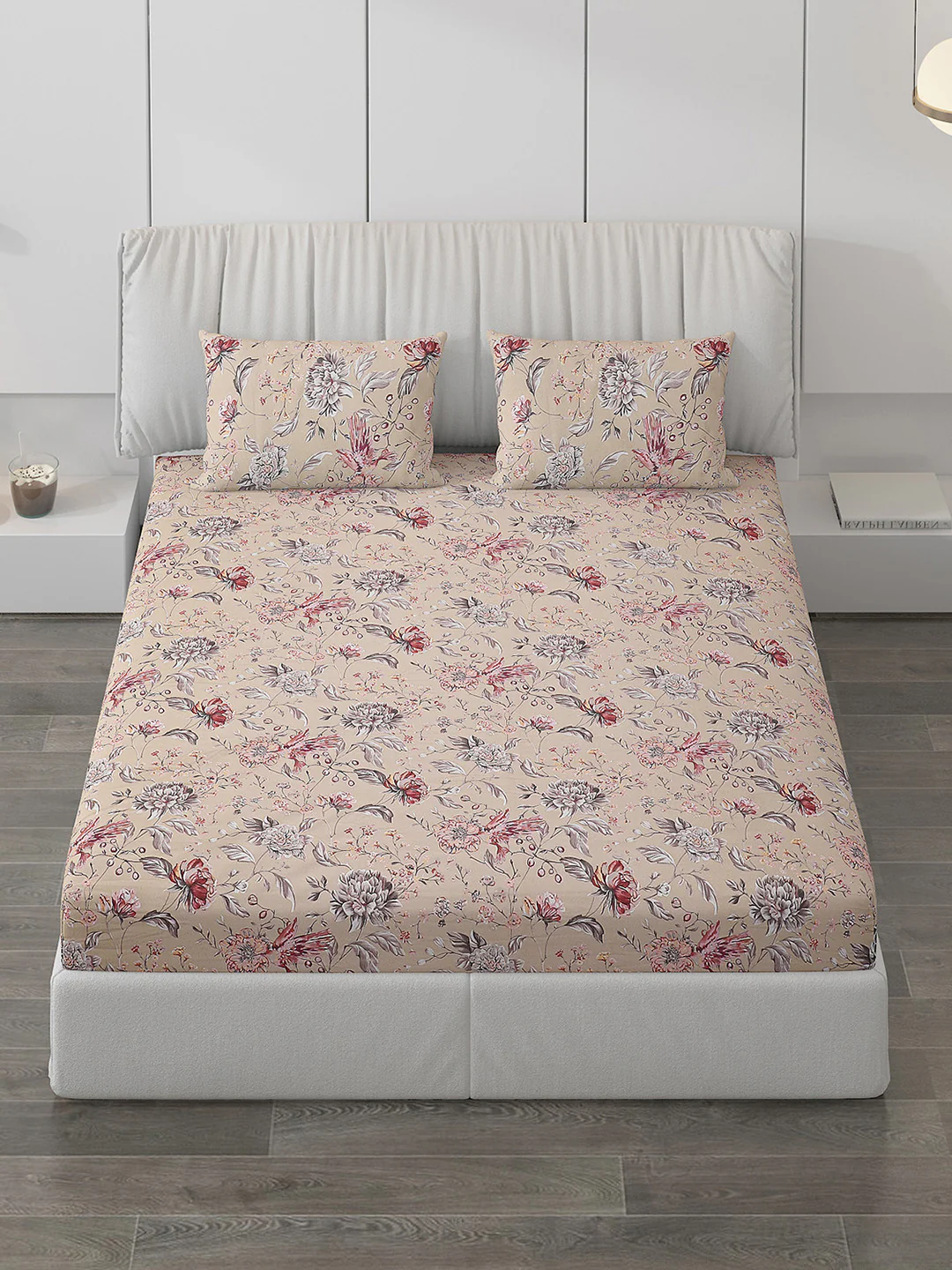 120 GSM  Polyester Double Bed Bedsheet with 2 Pillow Covers - Updated - Updated - Image 2