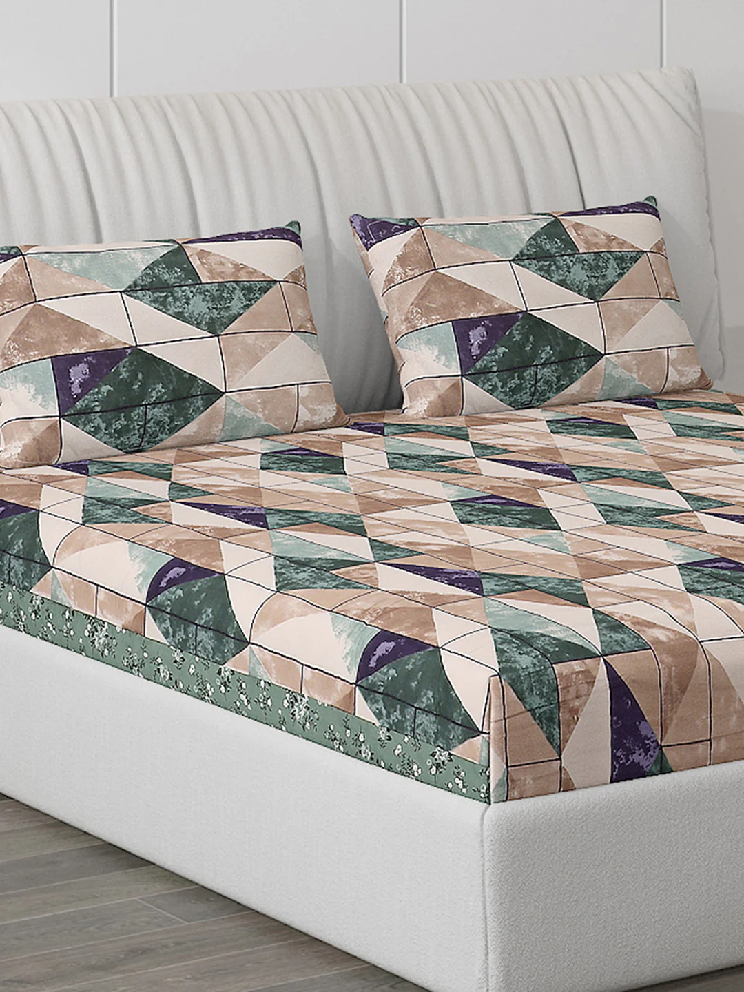 120 GSM  Polyester Double Bed Bedsheet with 2 Pillow Covers - Updated - Updated - Image 5
