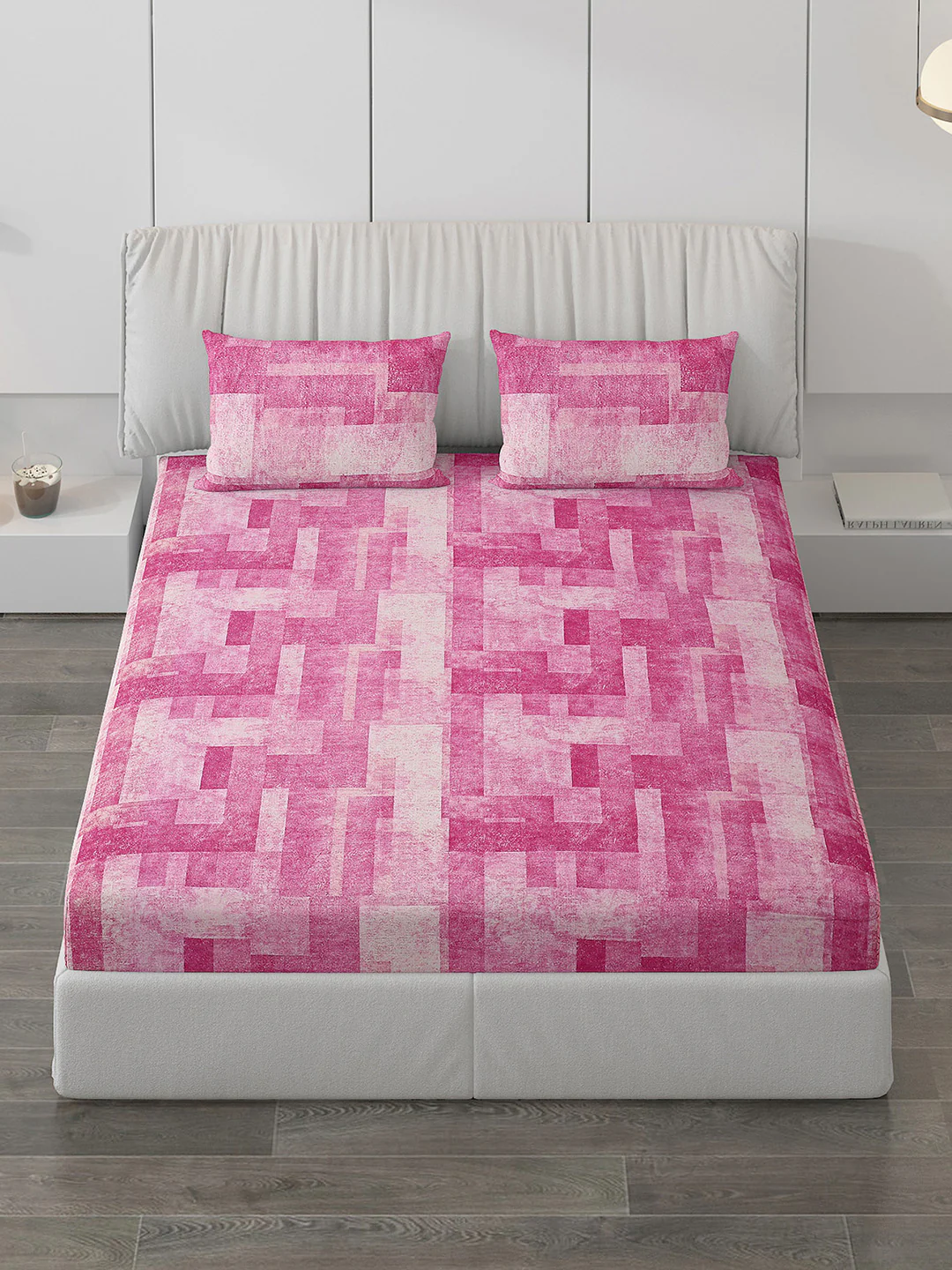 120 GSM  Polyester Double Bed Bedsheet with 2 Pillow Covers - Updated - Updated - Image 2