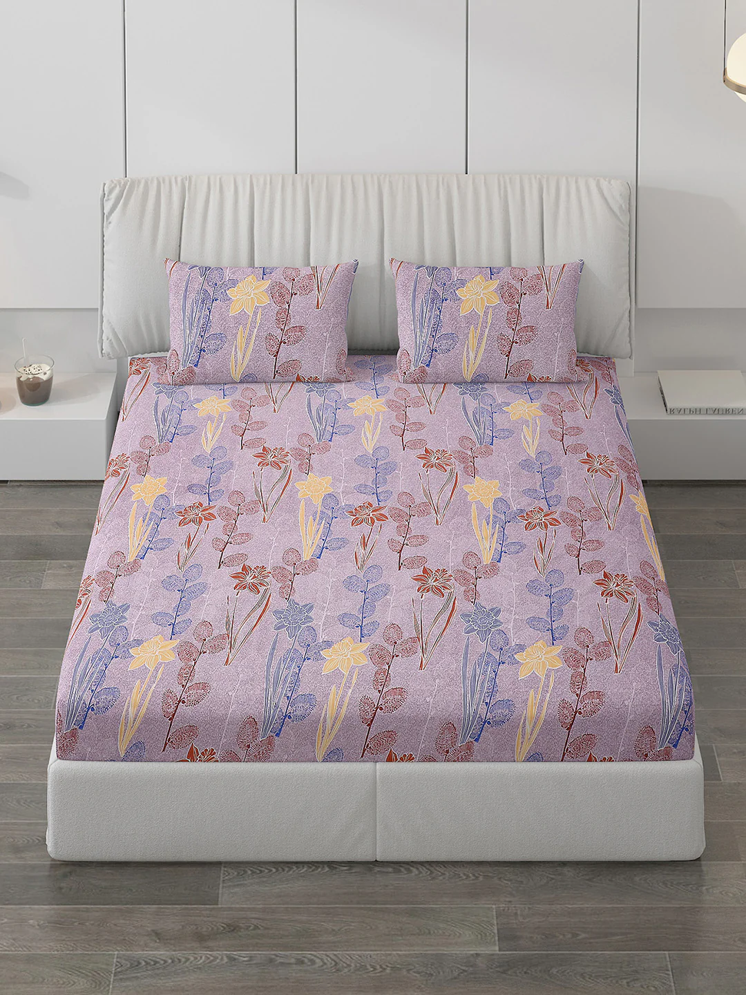 120 GSM  Polyester Double Bed Bedsheet with 2 Pillow Covers - Updated - Updated - Image 2