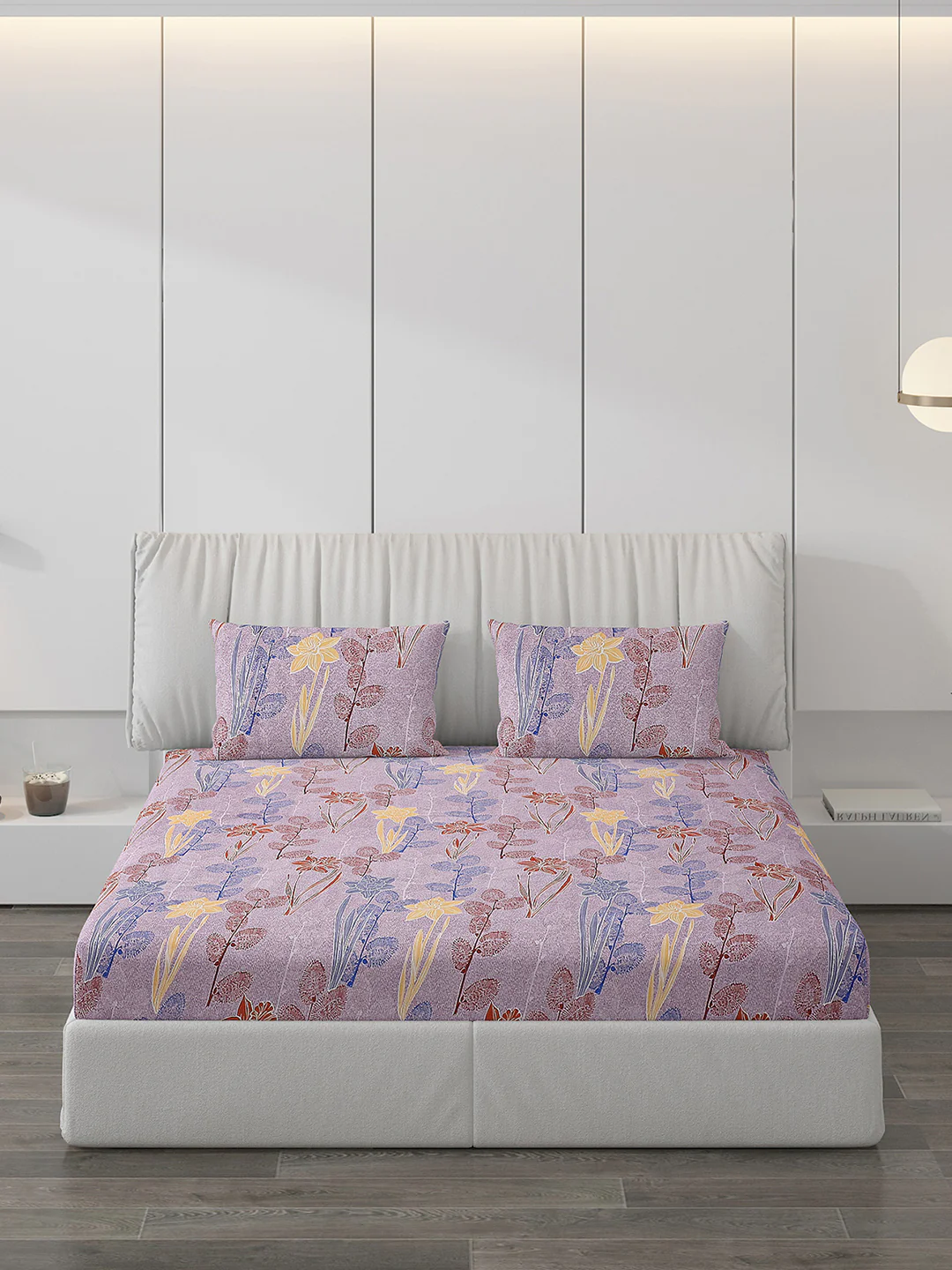 120 GSM  Polyester Double Bed Bedsheet with 2 Pillow Covers - Updated - Updated - Image 3