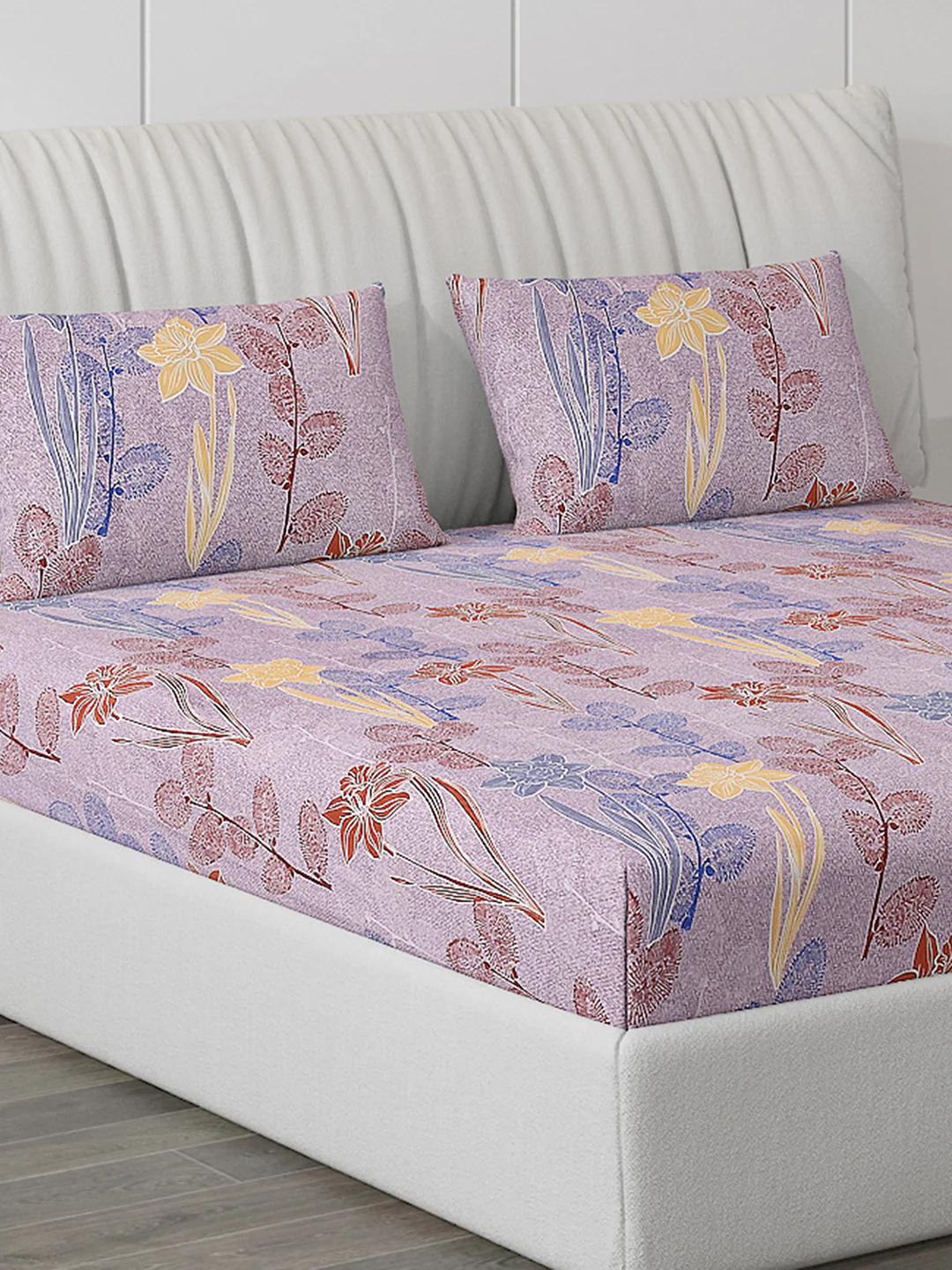 120 GSM  Polyester Double Bed Bedsheet with 2 Pillow Covers - Updated - Updated - Image 5