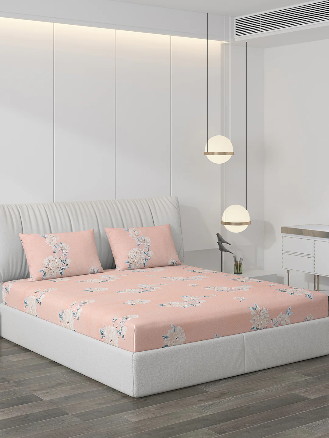 120 GSM Polyester Double Bed Bedsheet with 2 Pillow Covers - Updated - Updated