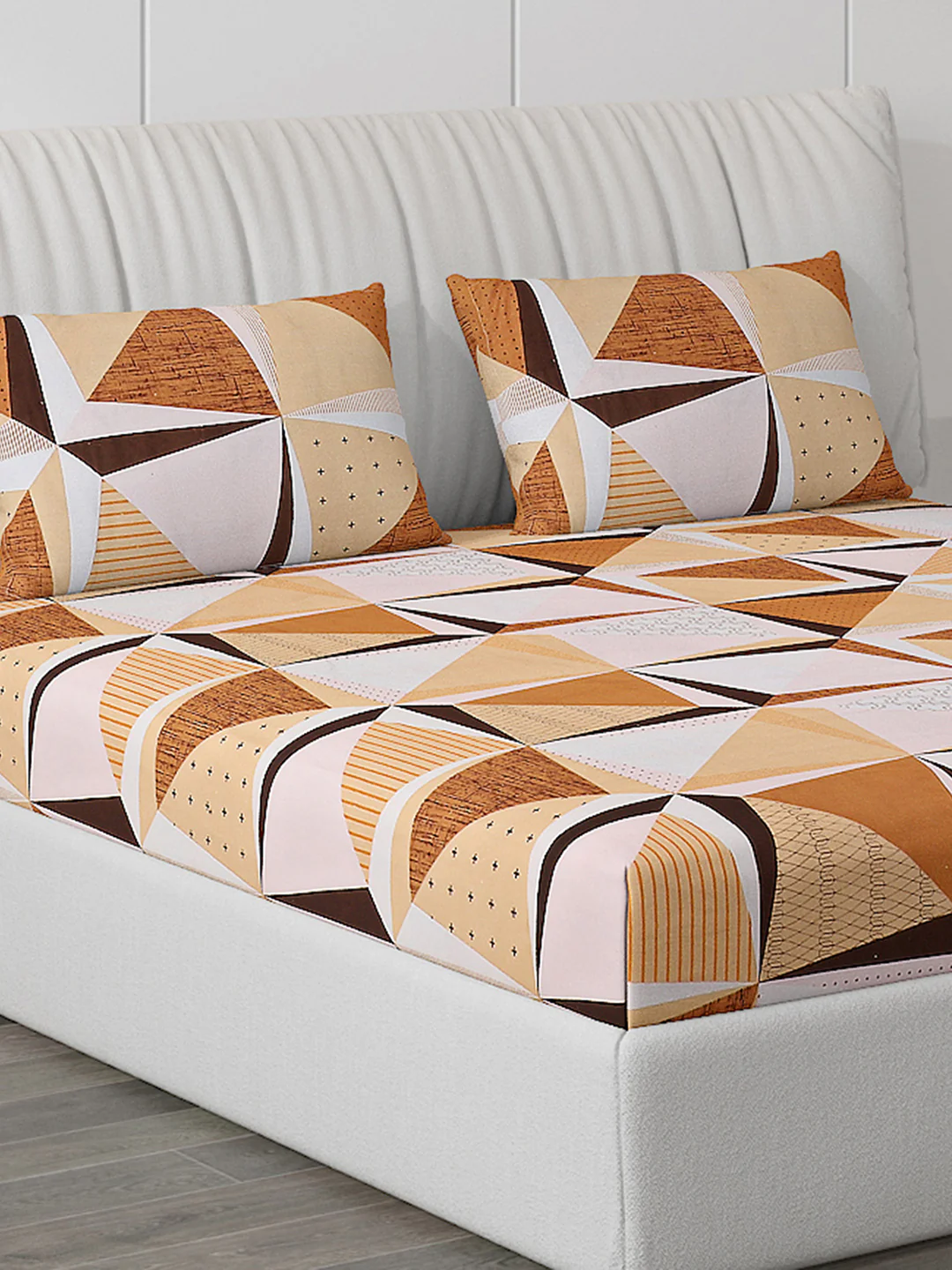 120 GSM  Polyester Double Bed Bedsheet with 2 Pillow Covers - Updated - Updated - Image 5