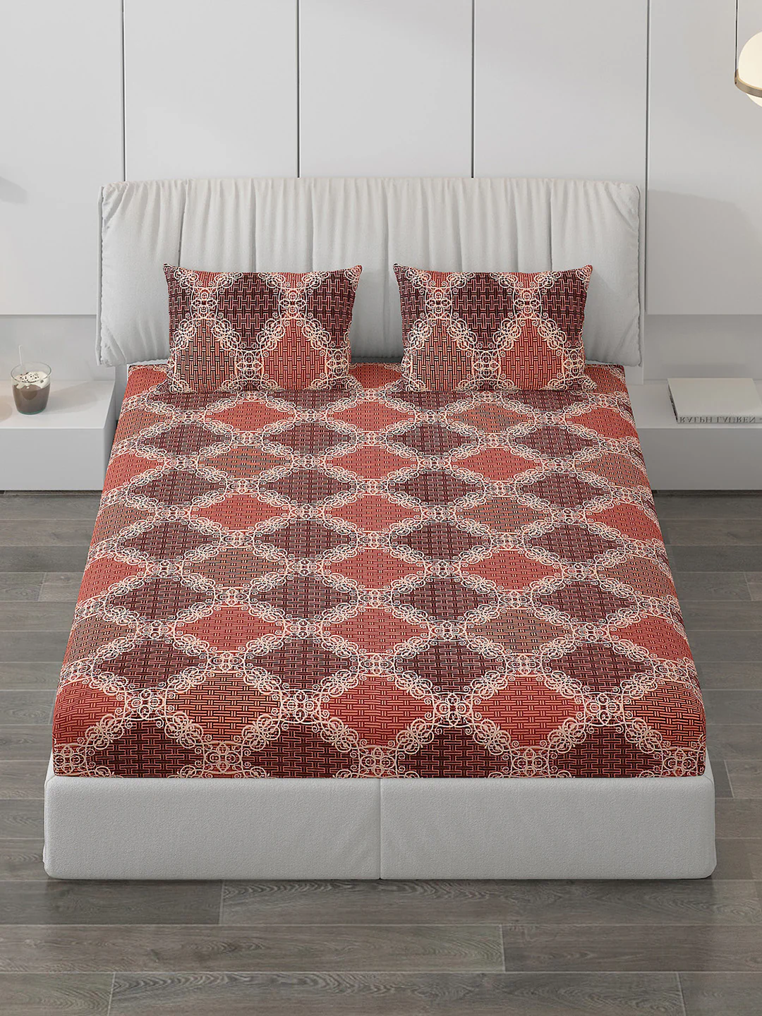 120 GSM  Polyester Double Bed Bedsheet with 2 Pillow Covers - Updated - Updated - Image 2