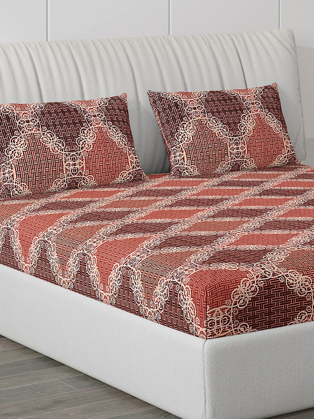 120 GSM  Polyester Double Bed Bedsheet with 2 Pillow Covers - Updated - Updated - Image 5
