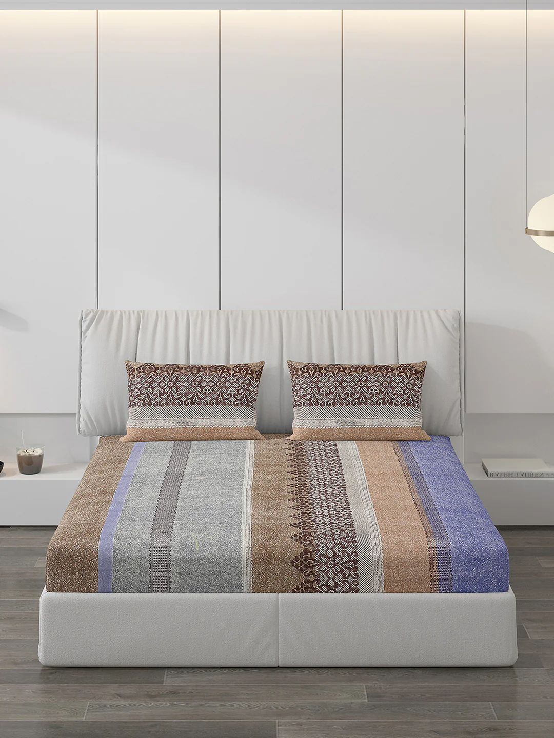 120 GSM  Polyester Double Bed Bedsheet with 2 Pillow Covers - Updated - Updated - Image 3