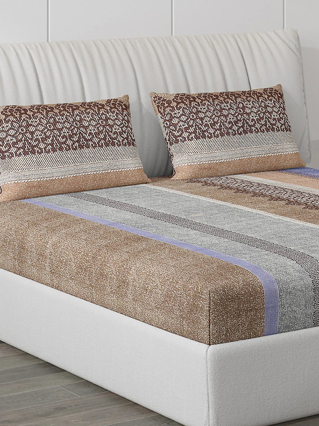 120 GSM  Polyester Double Bed Bedsheet with 2 Pillow Covers - Updated - Updated - Image 5