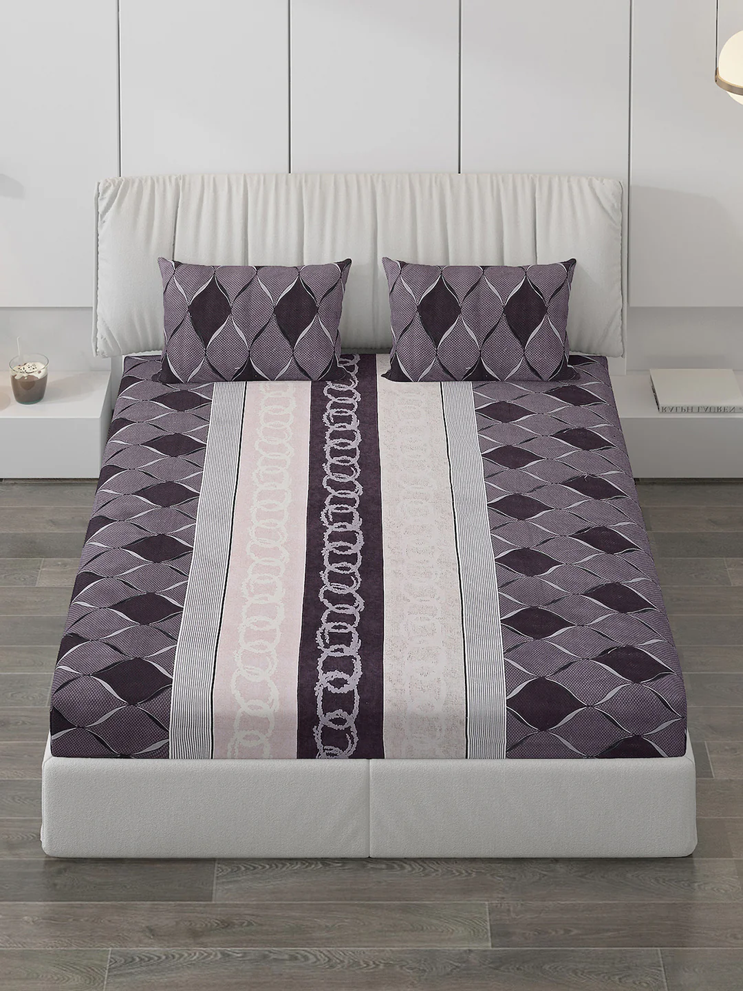 120 GSM  Polyester Double Bed Bedsheet with 2 Pillow Covers - Updated - Updated - Image 2