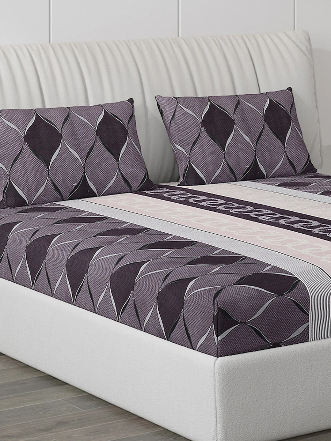120 GSM  Polyester Double Bed Bedsheet with 2 Pillow Covers - Updated - Updated - Image 5