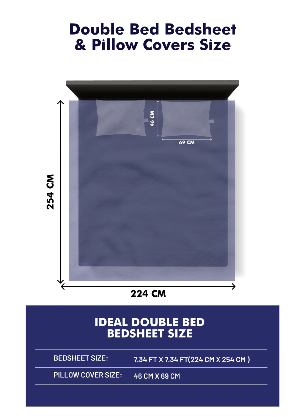 120 GSM  Polyester Double Bed Bedsheet with 2 Pillow Covers - Updated - Updated - Image 4