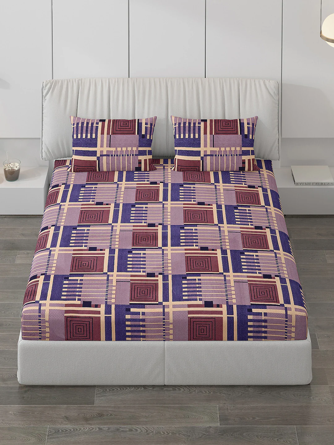 120 GSM Polyester Double Bed Bedsheet with 2 Pillow Covers - Updated - Updated - Image 2