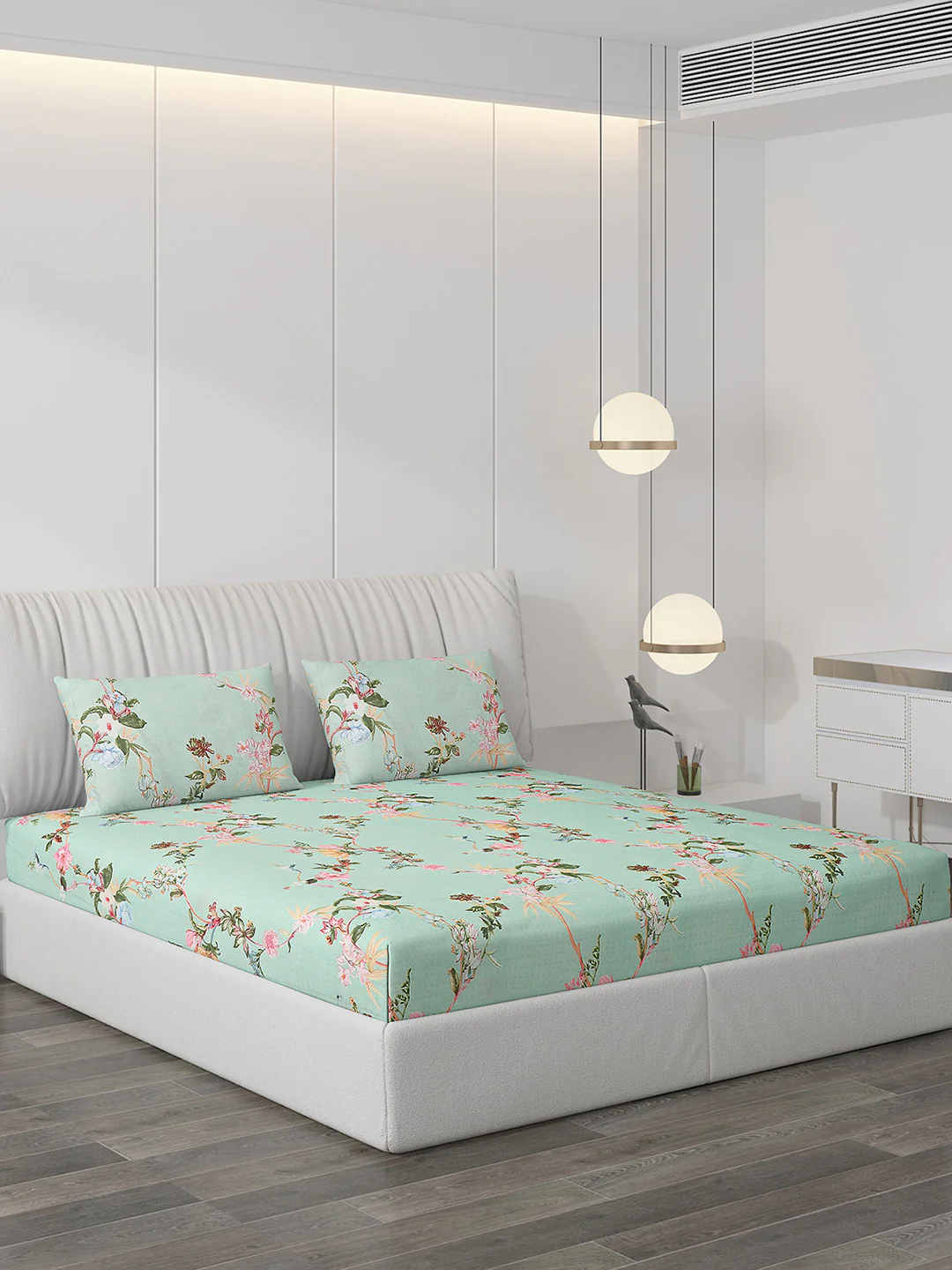 120 GSM Polyester Double Bed Bedsheet with 2 Pillow Covers - Updated - Updated