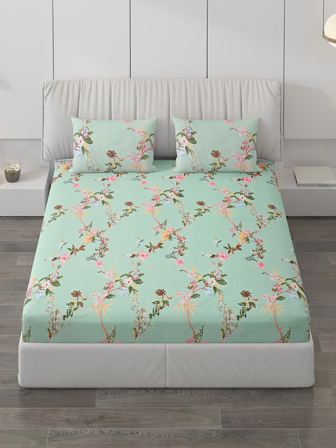 120 GSM Polyester Double Bed Bedsheet with 2 Pillow Covers - Updated - Updated - Image 2