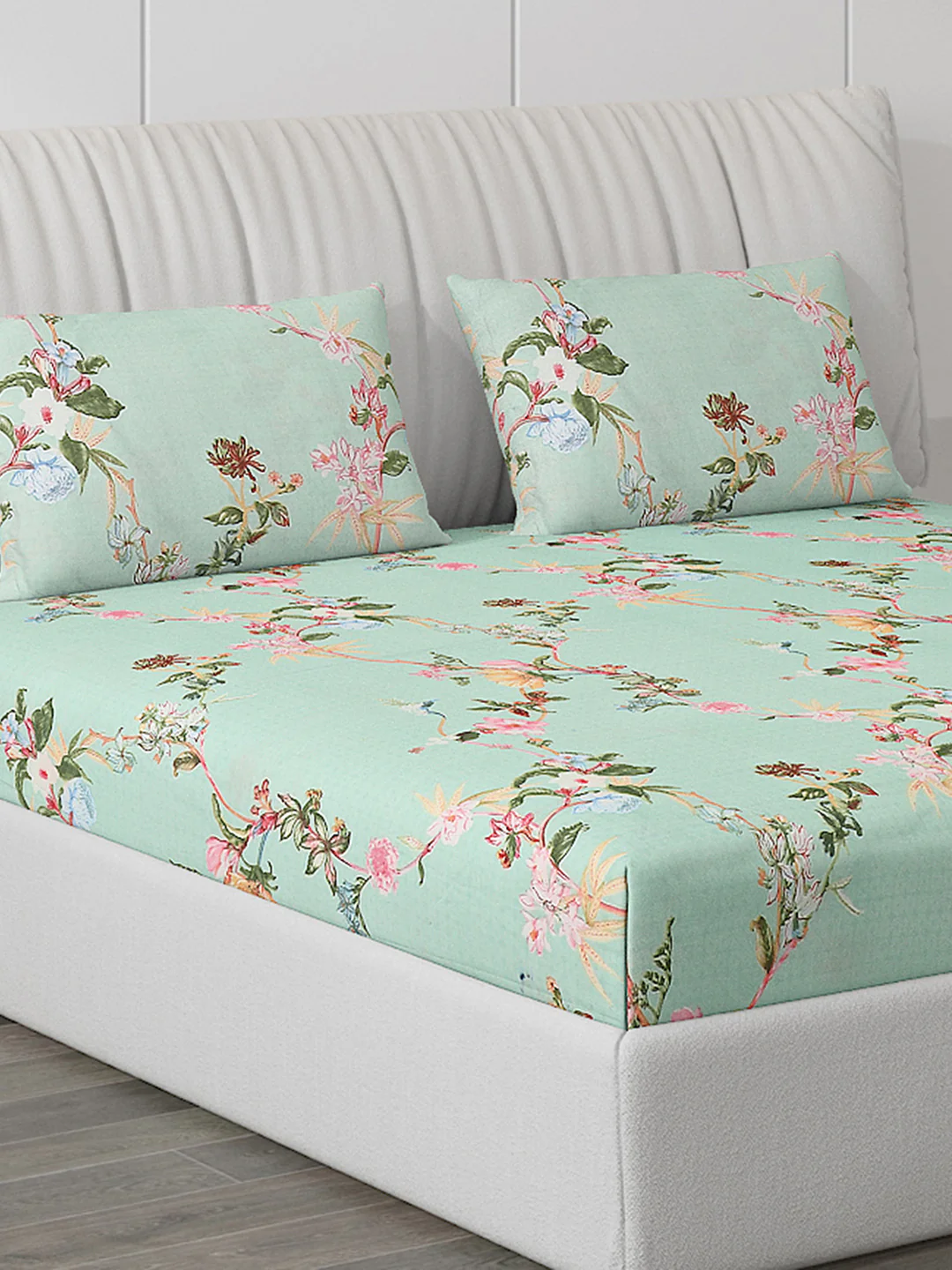 120 GSM Polyester Double Bed Bedsheet with 2 Pillow Covers - Updated - Updated - Image 4