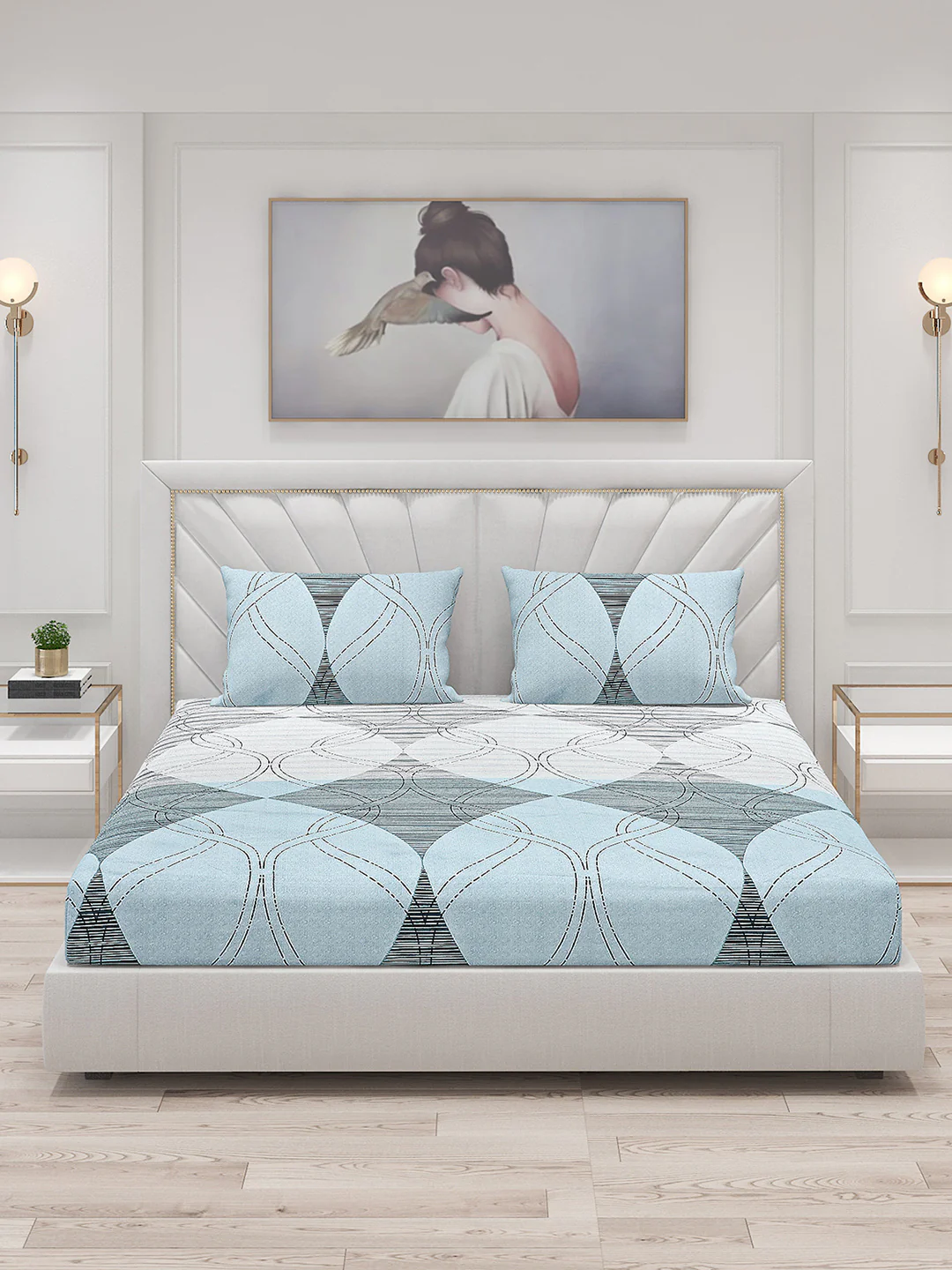 120 GSM Polyester Double Bed Bedsheet with 2 Pillow Covers - Updated - Updated - Image 3