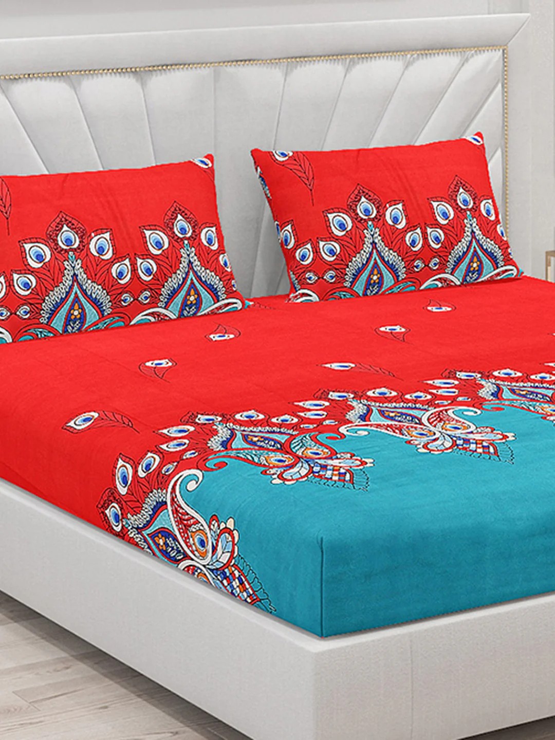 120 GSM Polyester Double Bed Bedsheet with 2 Pillow Covers - Updated - Updated - Image 5