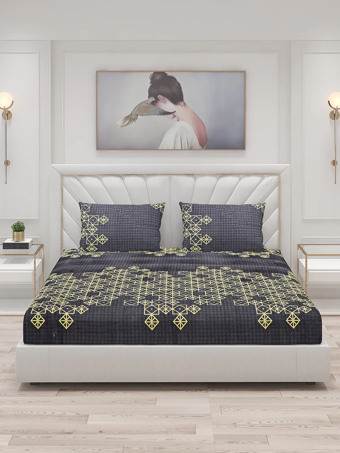 120 GSM Polyester Double Bed Bedsheet with 2 Pillow Covers - Updated - Updated - Image 3