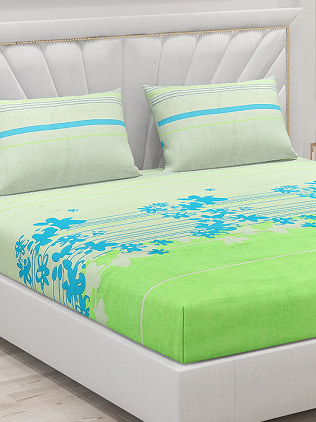 120 GSM  Polyester Double Bed Bedsheet with 2 Pillow Covers - Updated - Updated - Image 5