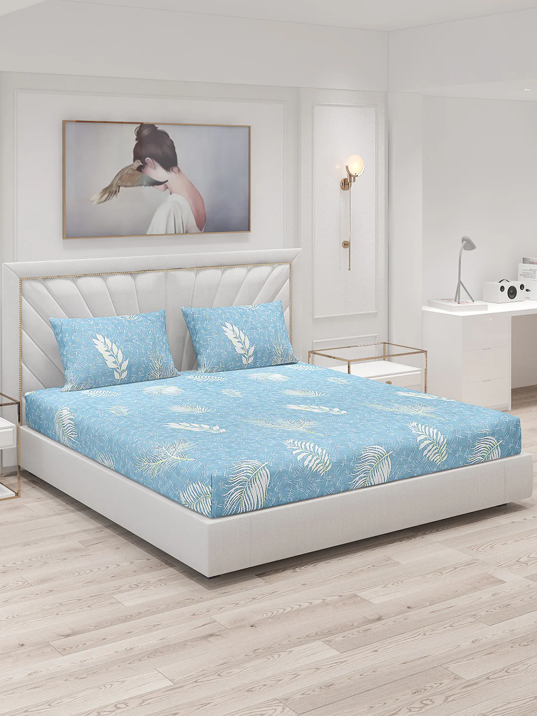 120 GSM Polyester Double Bed Bedsheet with 2 Pillow Covers - Updated - Updated