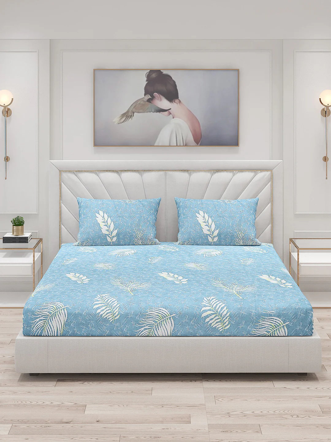 120 GSM Polyester Double Bed Bedsheet with 2 Pillow Covers - Updated - Updated - Image 3