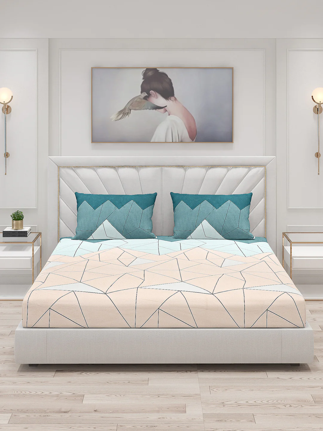 120 GSM Polyester Double Bed Bedsheet with 2 Pillow Covers - Updated - Updated - Image 3