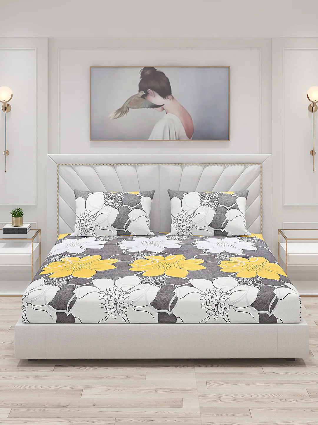 120 GSM Polyester Double Bed Bedsheet with 2 Pillow Covers - Updated - Updated - Image 3