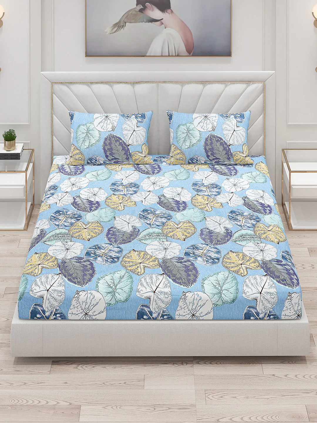 120 GSM Polyester Double Bed Bedsheet with 2 Pillow Covers - Updated - Updated - Image 2