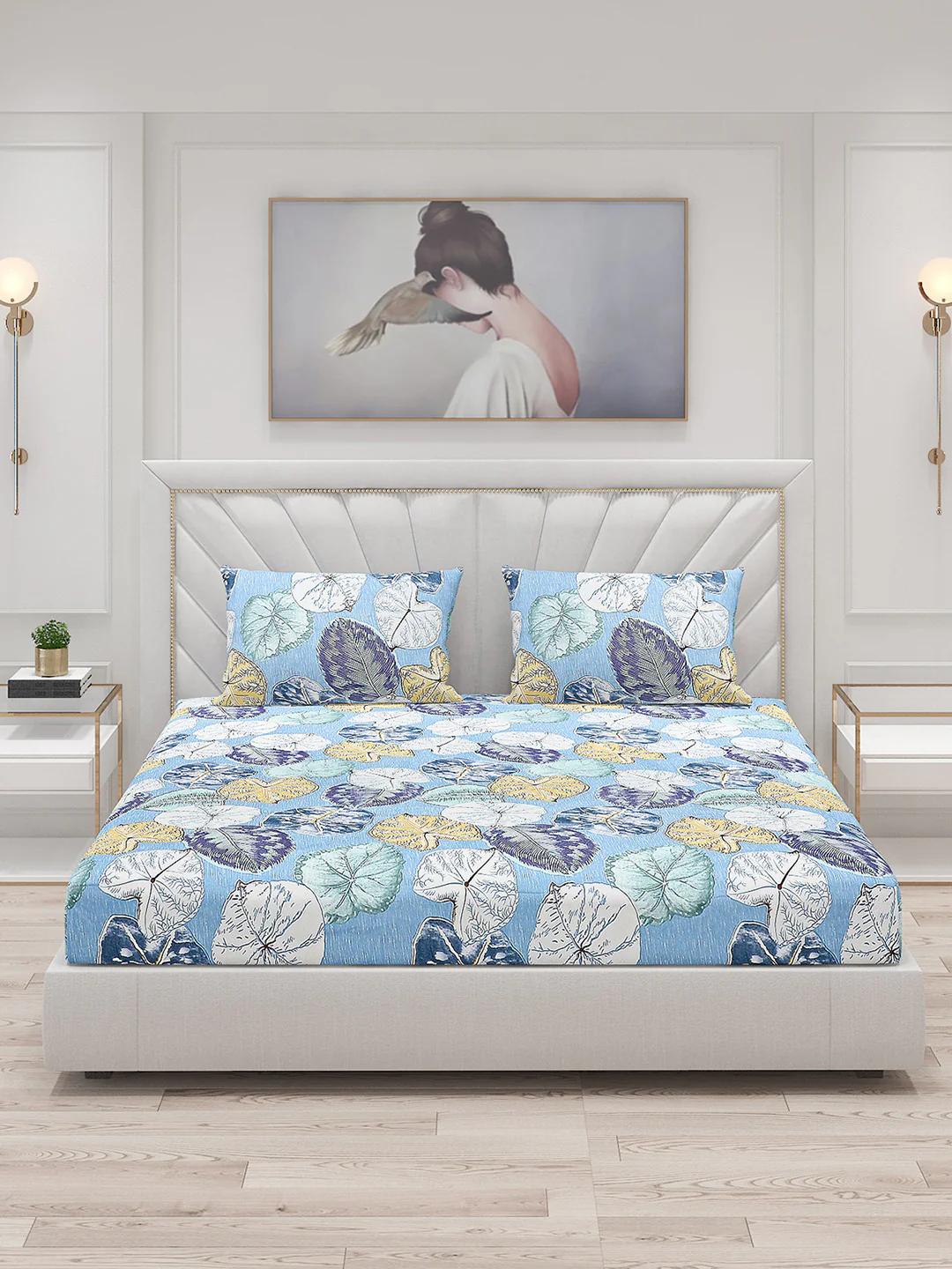 120 GSM Polyester Double Bed Bedsheet with 2 Pillow Covers - Updated - Updated - Image 3