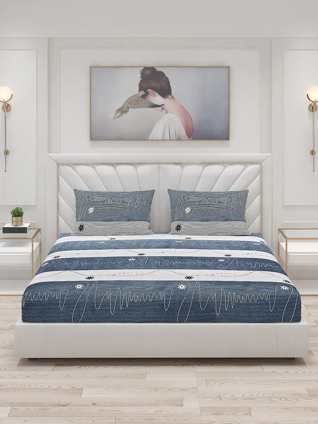 120 GSM Polyester Double Bed Bedsheet with 2 Pillow Covers - Updated - Updated - Image 3