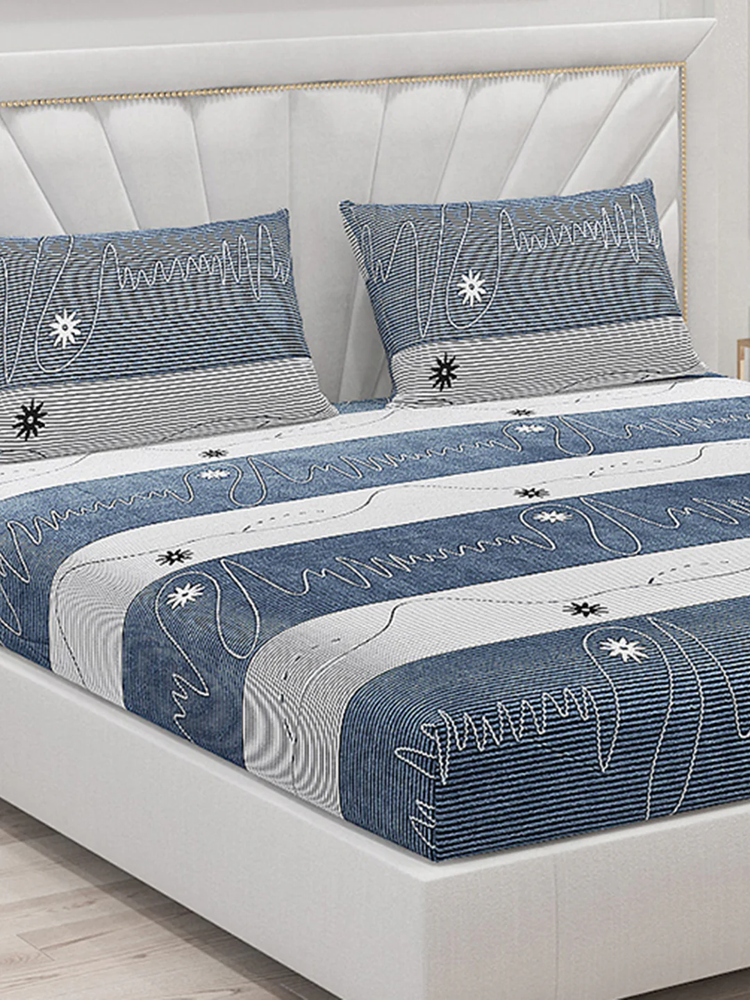 120 GSM Polyester Double Bed Bedsheet with 2 Pillow Covers - Updated - Updated - Image 5