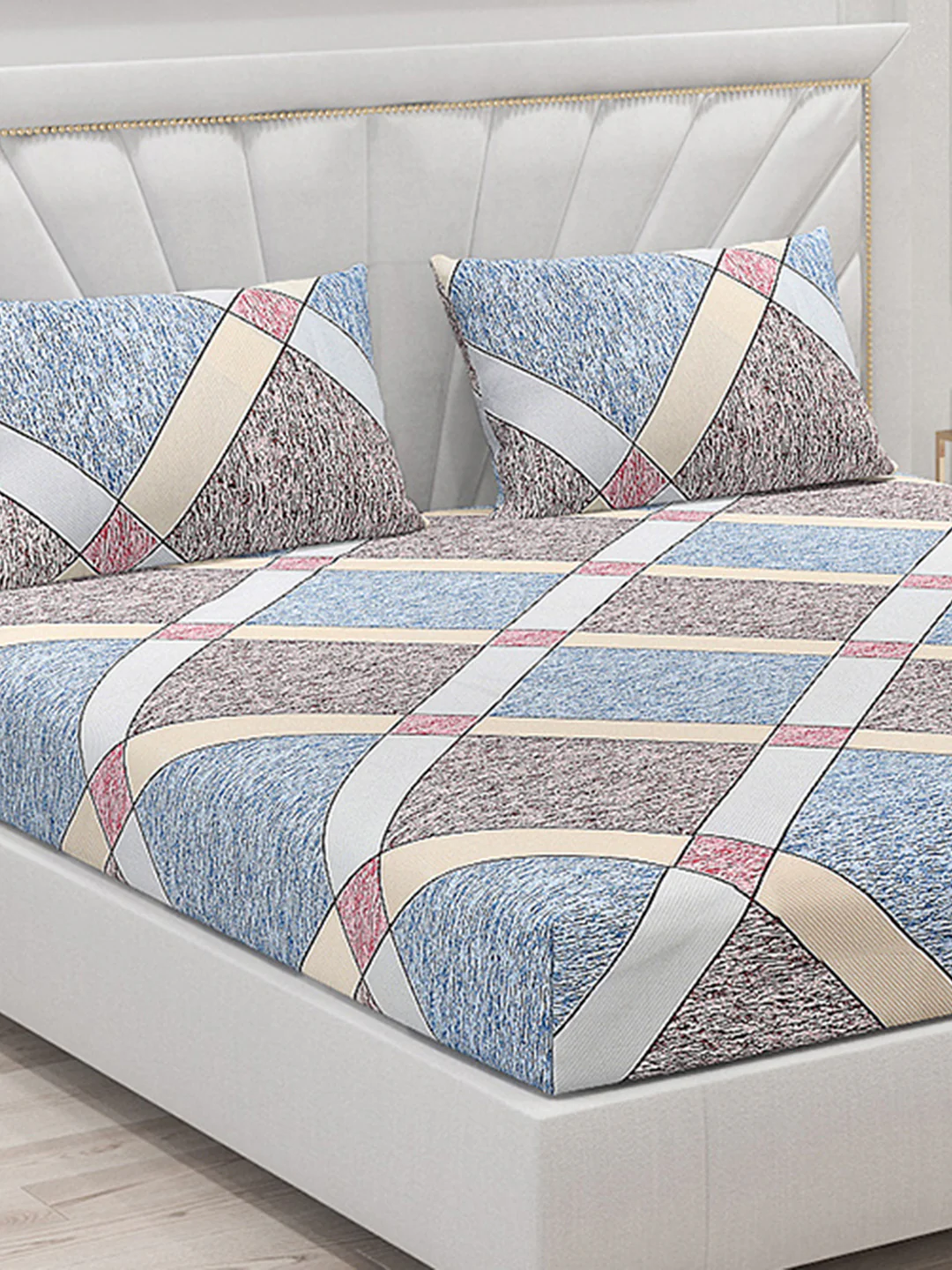 120 GSM Polyester Double Bed Bedsheet with 2 Pillow Covers - Updated - Image 5