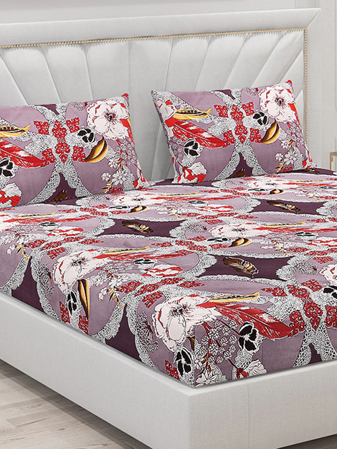 120 GSM Polyester Double Bed Bedsheet with 2 Pillow Covers - Updated - Image 5