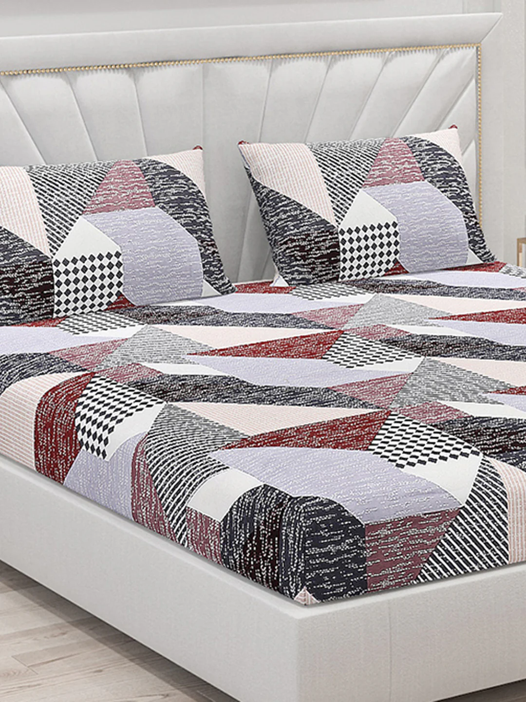 120 GSM Polyester Double Bed Bedsheet with 2 Pillow Covers - Updated - Updated - Image 5