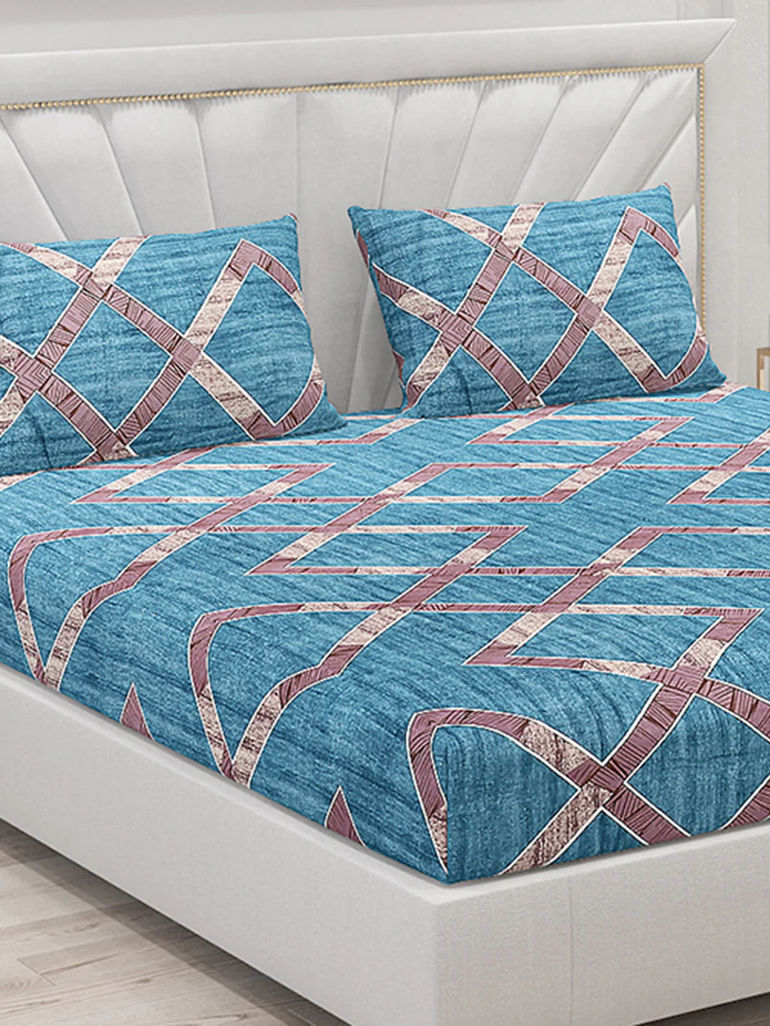 120 GSM Polyester Double Bed Bedsheet with 2 Pillow Covers - Updated - Updated - Image 5