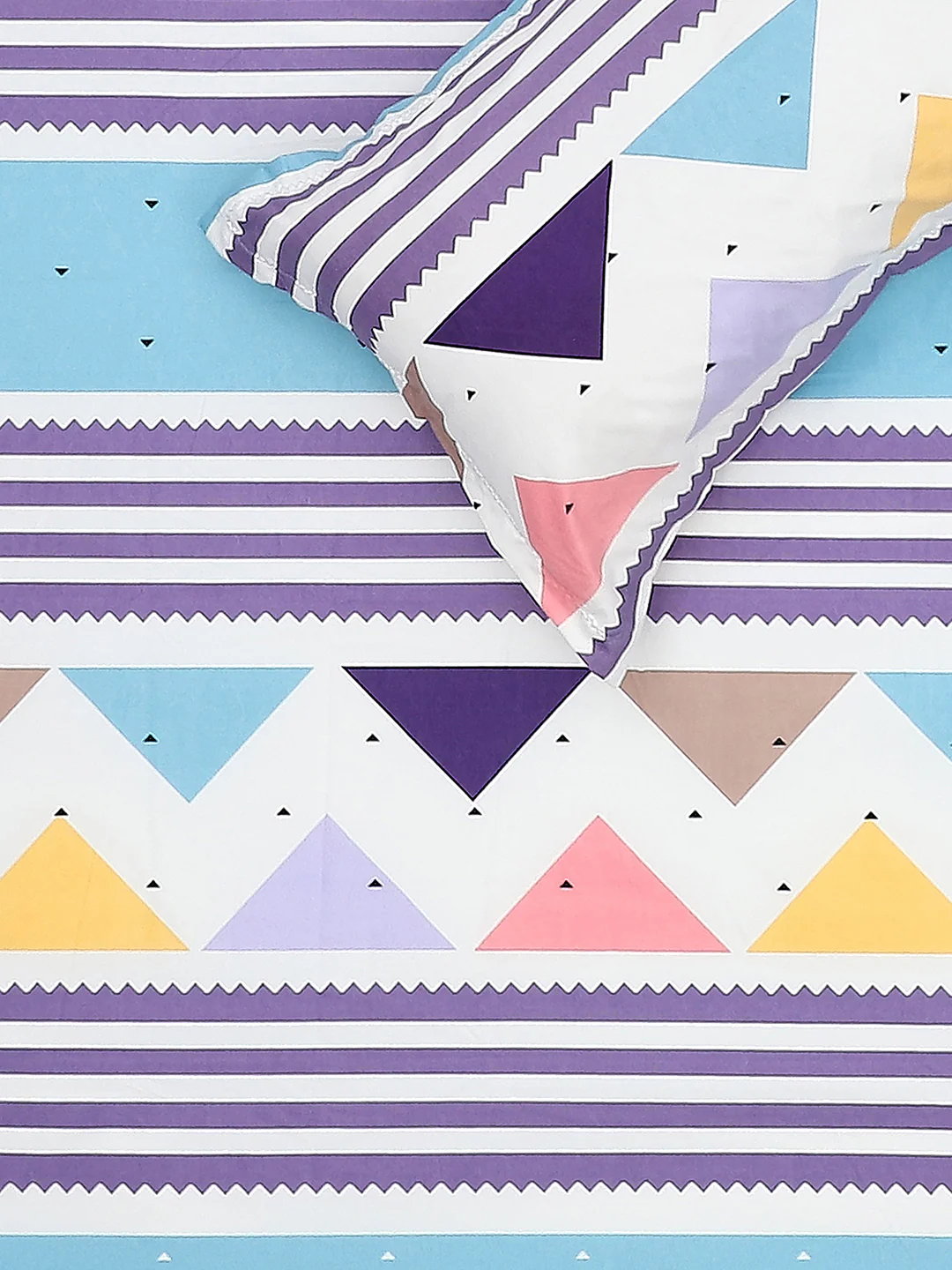 120 GSM Polyester Double Bed Bedsheet with 2 Pillow Covers - Updated - Updated - Image 6