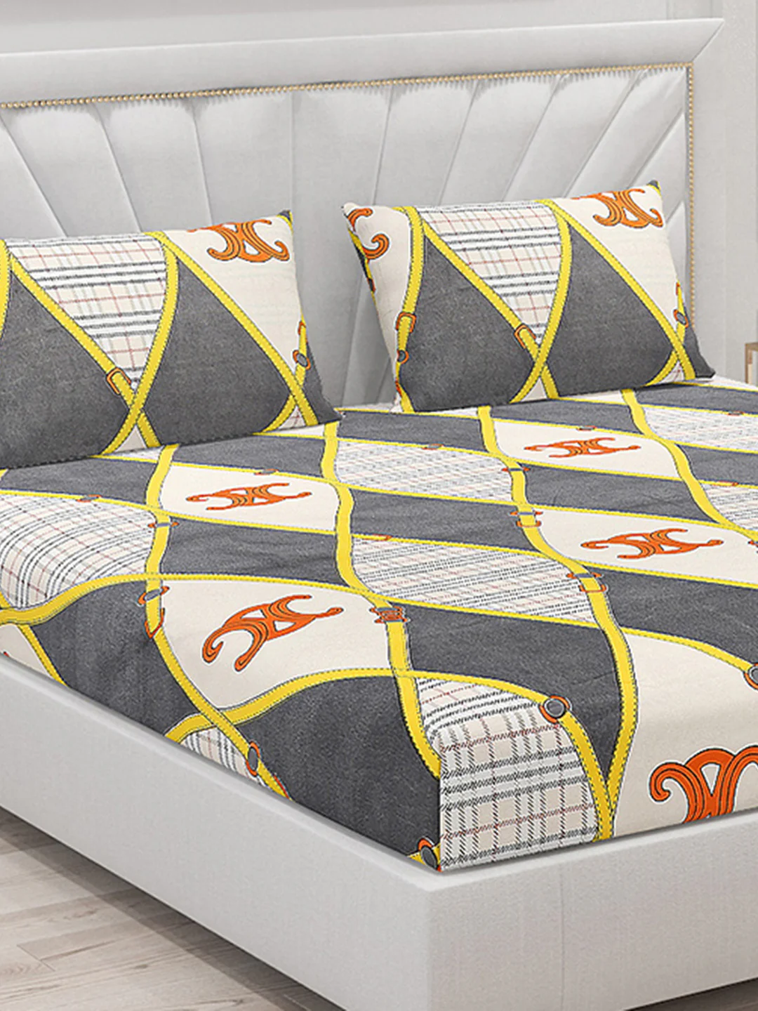 120 GSM Polyester Double Bed Bedsheet with 2 Pillow Covers - Updated - Updated - Image 5