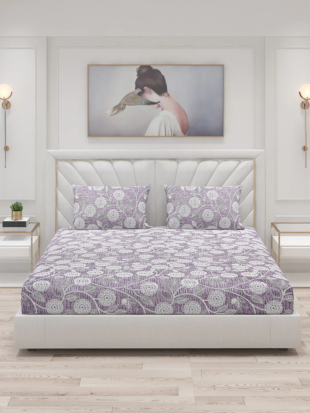 120 GSM Polyester Double Bed Bedsheet with 2 Pillow Covers - Updated - Updated - Image 3